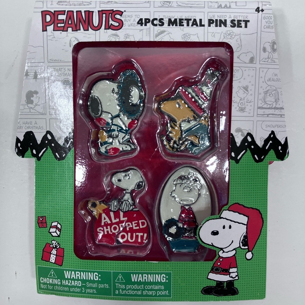 Peanuts 4-Piece Metal Pin Set